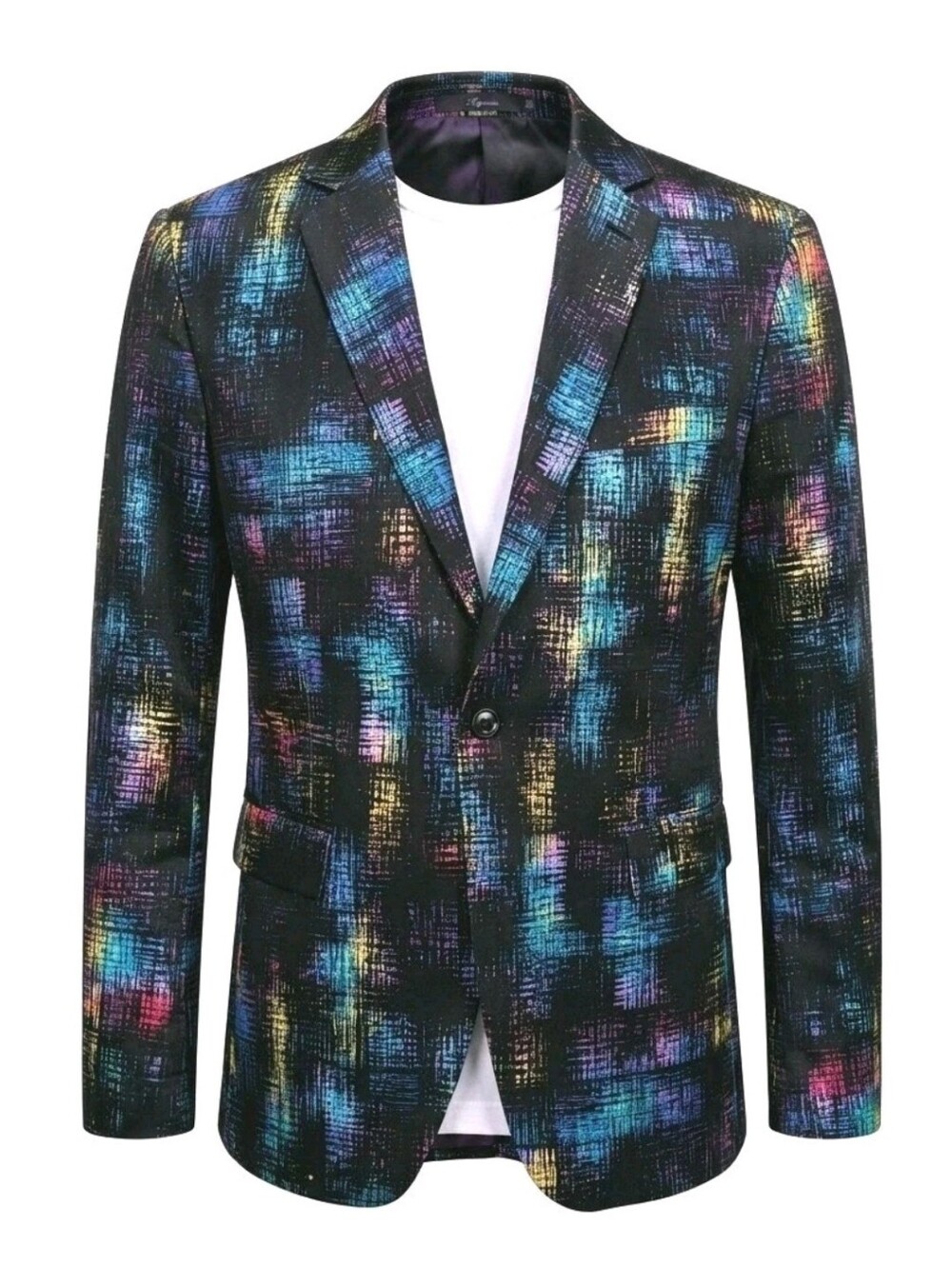 Inserch Blazer Mens XL Geometric Abstract Pattern Slim Fit Limited Edition